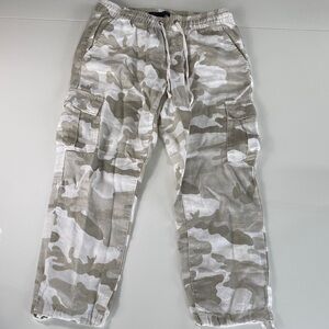 Sanctuary x Anthropologie Linen Camouflage Cropped Pants S